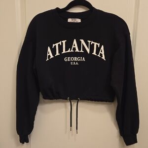 Bershka Cropped Atlanta Sweatshirt